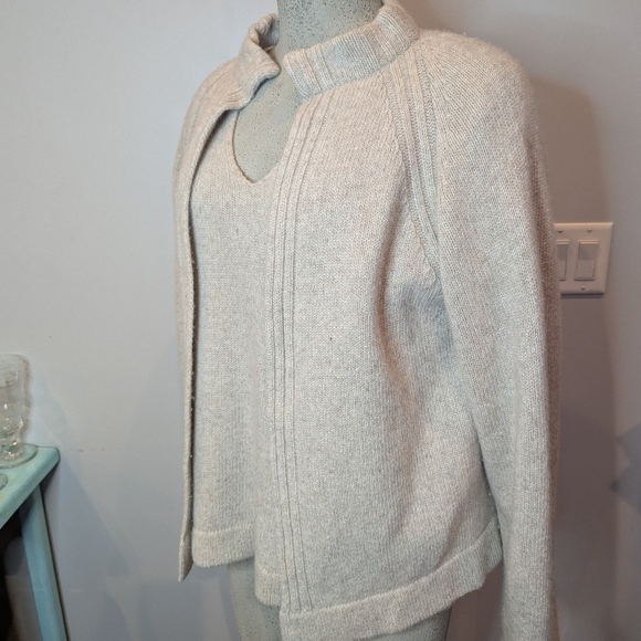 MaxMara V-neck sweater twin set in soft wool, viscose & cashmere Size XL - Picture 4 of 17
